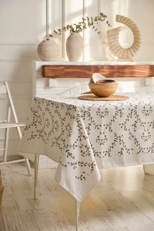 AYSHome Retro Desen Krem Masa Örtüsü