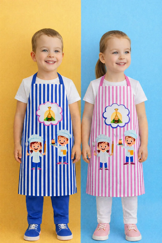 Ays Home Pembe Mavi 2'Li Etkinlik Anaokulu Mutfak Önlüğü Seti