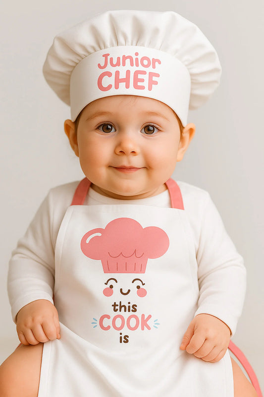 Ays Home Leke Tutmaz Kız Bebek (1 Yaşa kadar ) Mutfak Önlüğü Ve Şapka