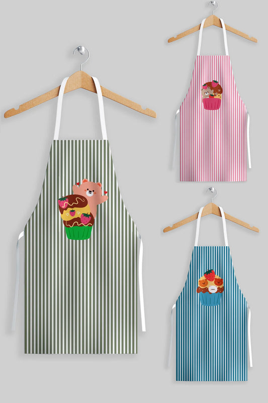 AYSHome 2 Çocuk 1 Anne 3'Lü Mutfak Önlüğü Seti