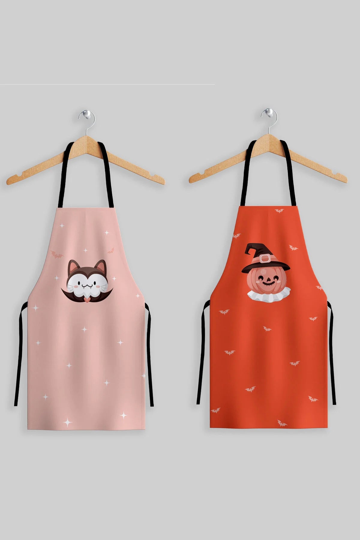 AYSHome Cadılar Bayramı Vampir Balkabağı 2'li Mutfak Önlüğü Seti