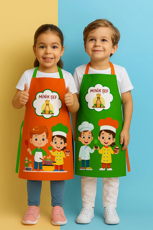 AYSHome Minik Şefler Mutfak Önlüğü Seti