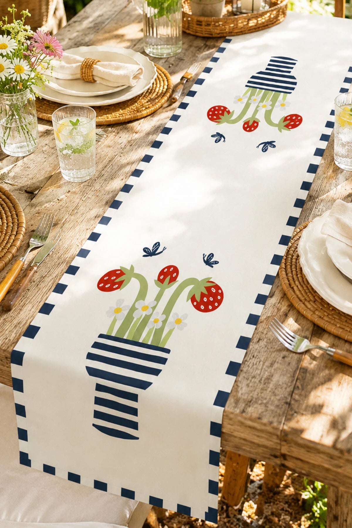 Ays Home Çilek Çiçeği Runner