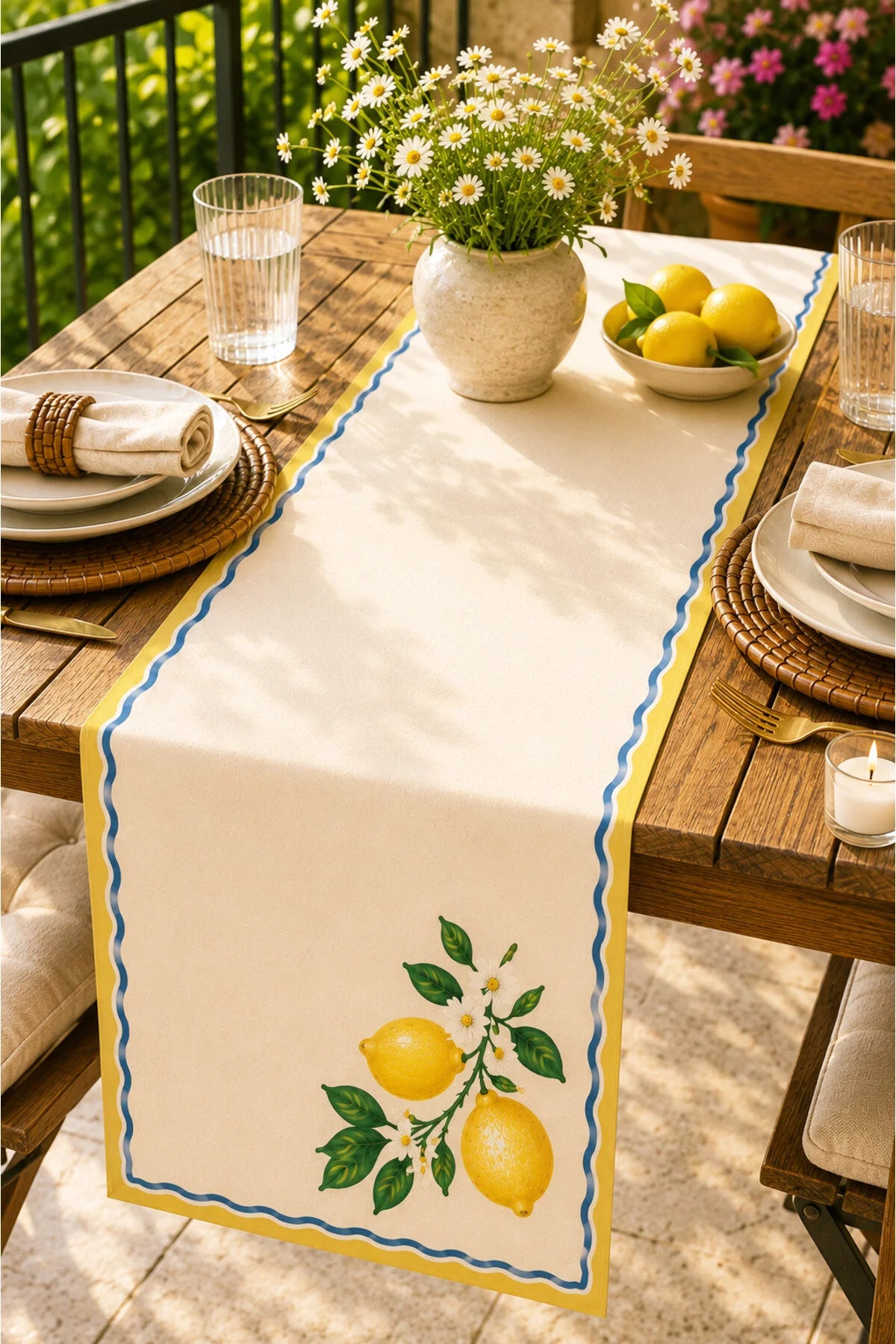 Ays Home Limon Demeti Dokuma Leke Tutmaz Runner