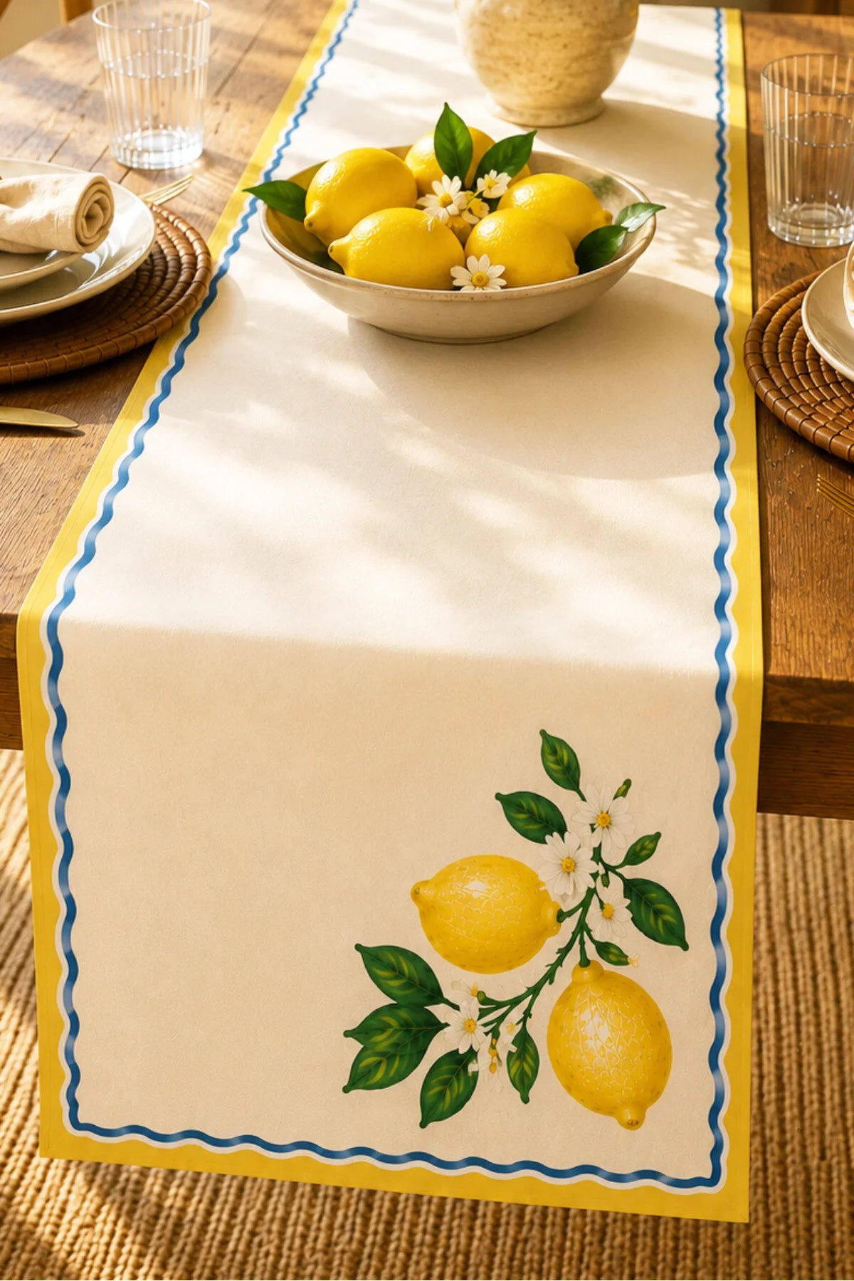 Ays Home Limon Demeti Dokuma Leke Tutmaz Runner