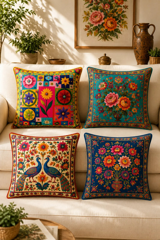 AYSHome Mandala Bohem Desen 4'Lü Kırlent Kılıfı